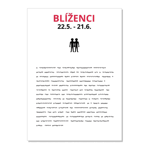 Blíženci - kartička