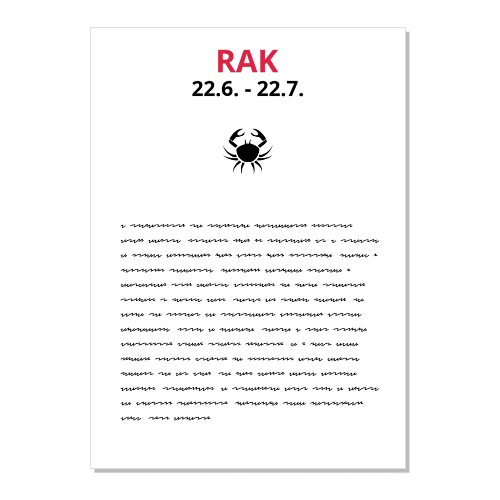 Rak - kartička