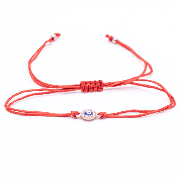Alláhovo oko (Evil Eye) - červený náramek se shamballa zapínáním AL4