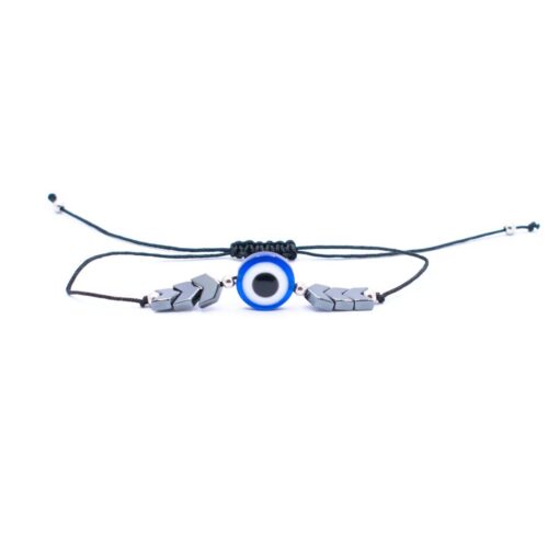 Alláhovo oko (Evil Eye) - černý náramek se shamballa zapínáním AL10