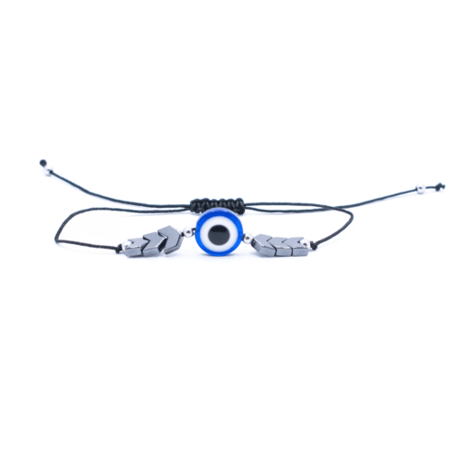 Alláhovo oko (Evil Eye) - černý náramek se shamballa zapínáním AL10
