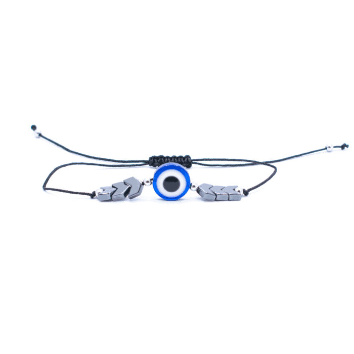 Alláhovo oko (Evil Eye) - černý náramek se shamballa zapínáním AL10