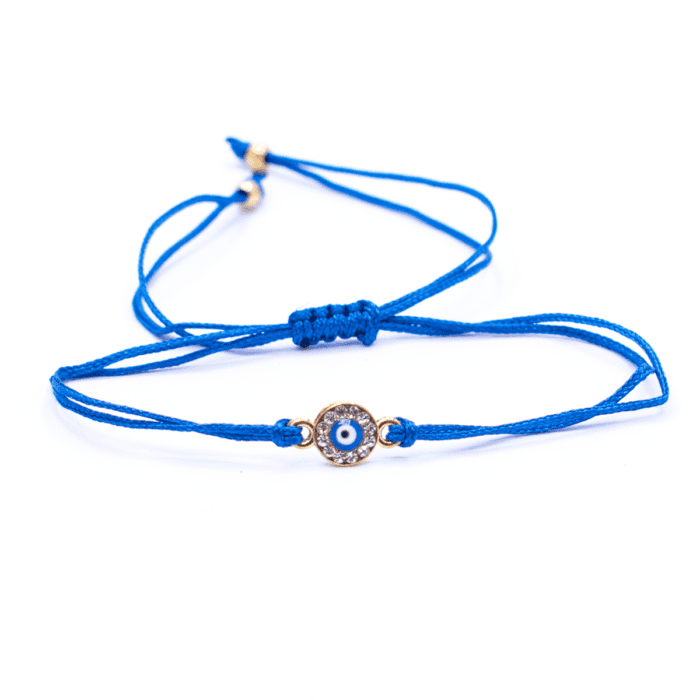 Alláhovo oko (Evil Eye) - modrý náramek se shamballa zapínáním AL8
