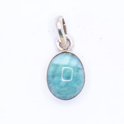 Larimar - kabachon - stříbrný přívěsek