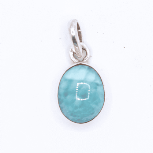 Larimar - kabachon - stříbrný přívěsek