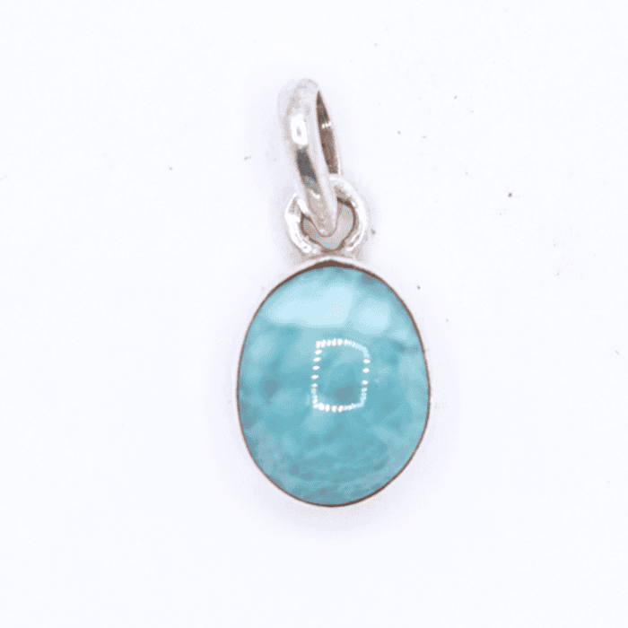 Larimar - kabachon - stříbrný přívěsek