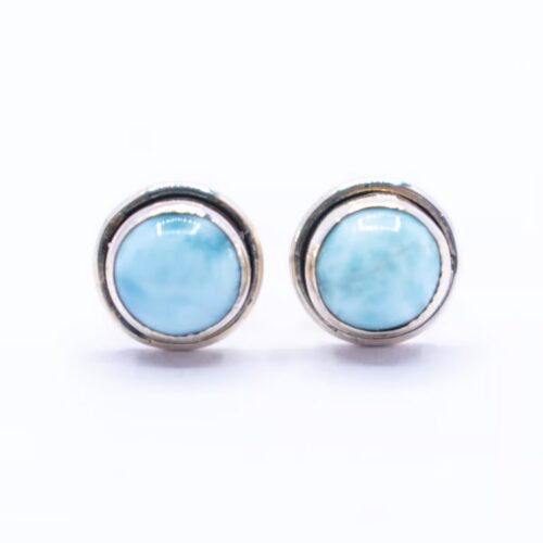 Larimar - stříbrné náušnice