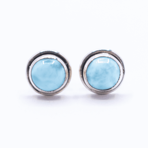 Larimar - stříbrné náušnice