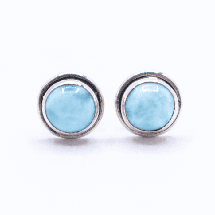Larimar - stříbrné náušnice