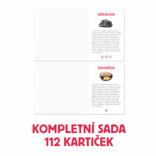 112 kartiček minerálů - Kompletní sada