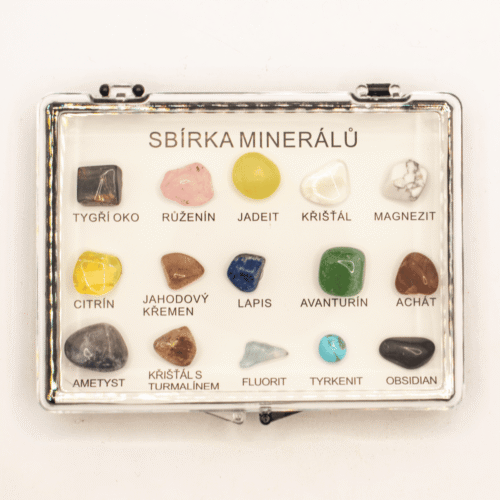 Sbírka minerálů - 15 tromlovaných kamenů