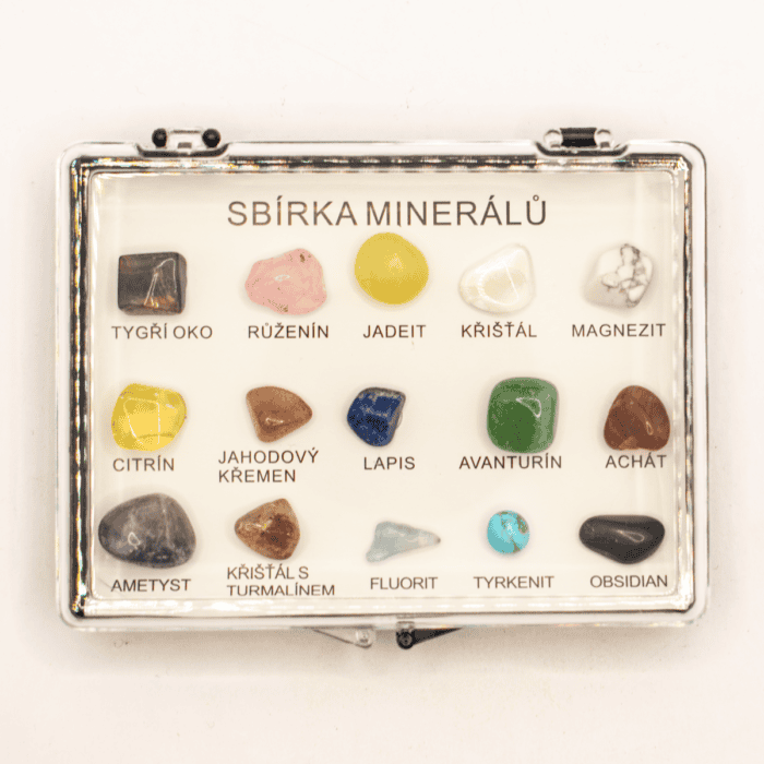 Sbírka minerálů - 15 tromlovaných kamenů