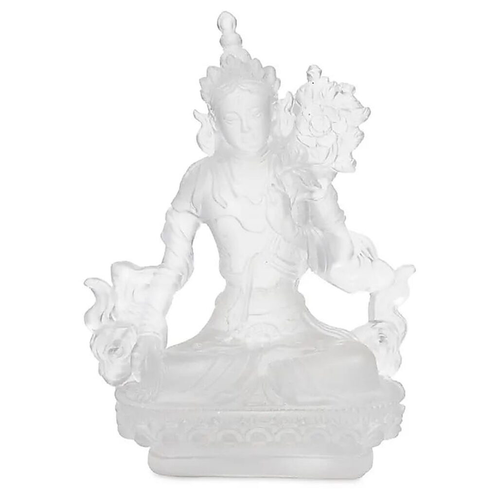 Bílá Tara - žensky Buddha - skleněná soška Feng shui
