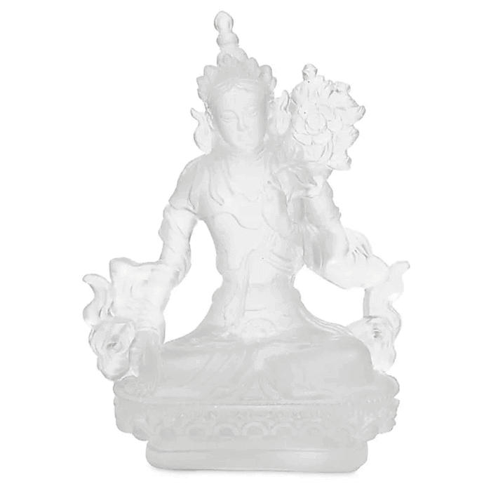 Bílá Tara - žensky Buddha - skleněná soška Feng shui