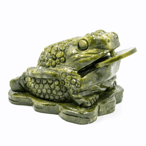 Třínohá žába - nefritová soška - feng shui velká