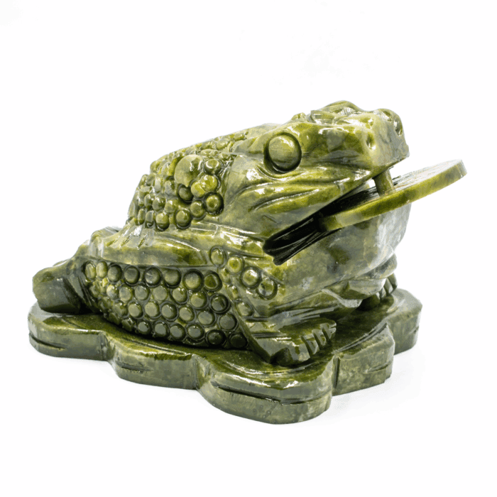 Třínohá žába - nefritová soška - feng shui velká