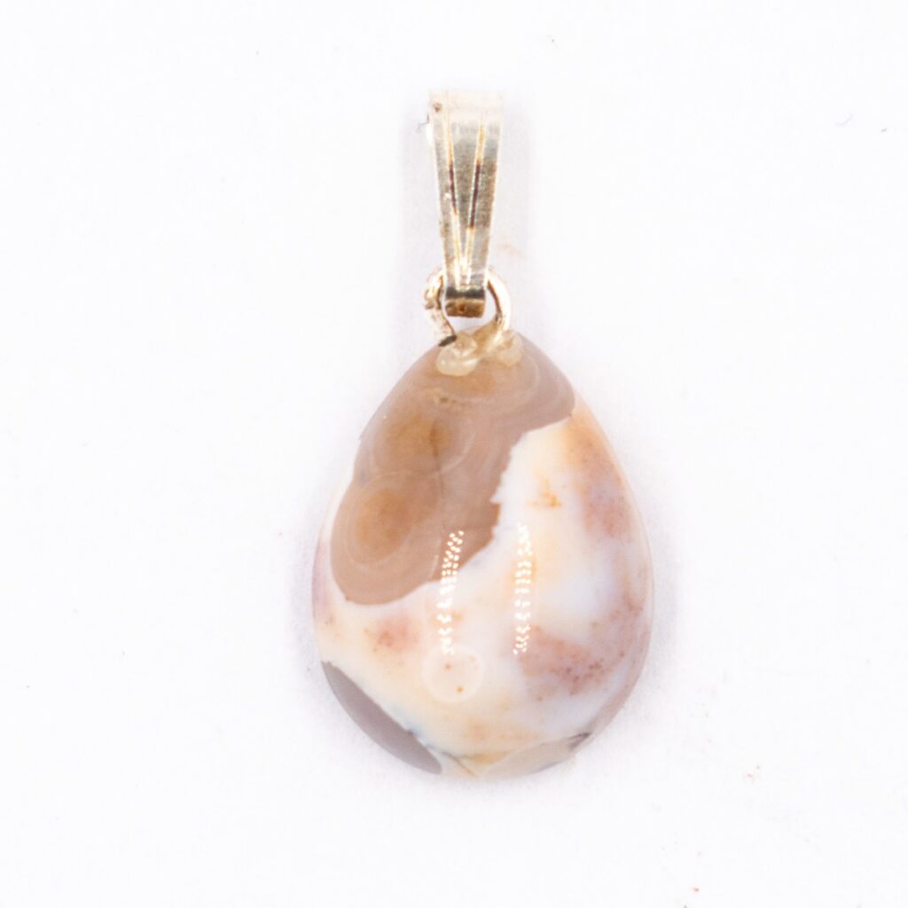 Jaspis oceánový - tromlovaný kámen - stříbrný přívěsek JOP10