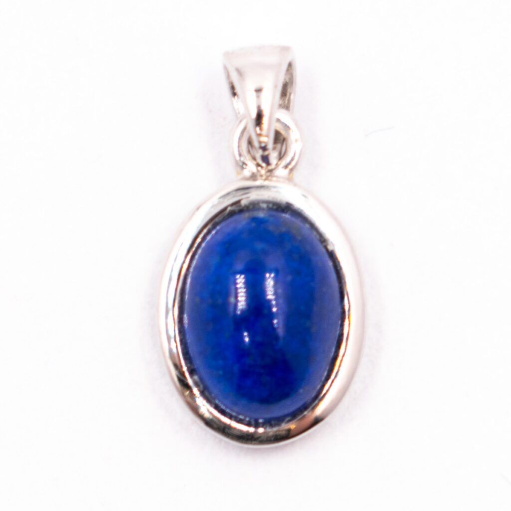 Lapis Lazuli - kabachon - stříbrný přívěsek - ovál