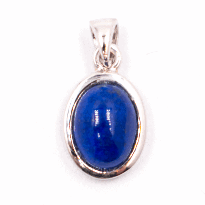Lapis Lazuli - kabachon - stříbrný přívěsek - ovál