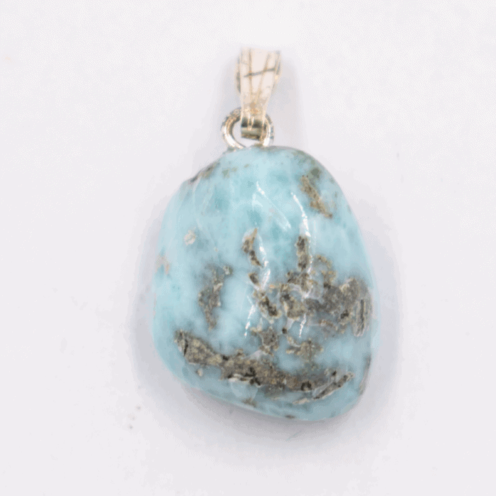 Larimar - tromlovaný kámen - stříbrný přívěsek LR198