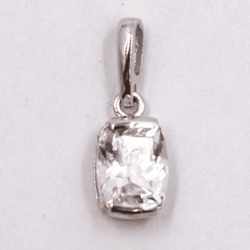 Topaz bílý - kabachon - stříbrný přívěsek