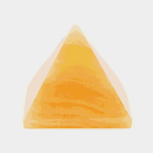Kalcit oranžový - pyramida - tromlovaný kámen