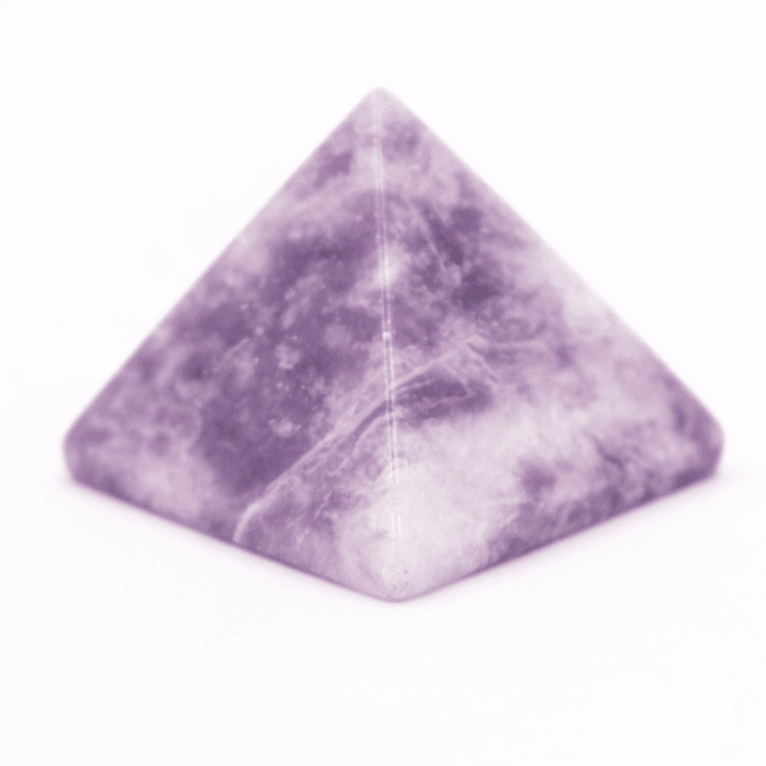 Lepidolit - pyramida - tromlovaný kámen