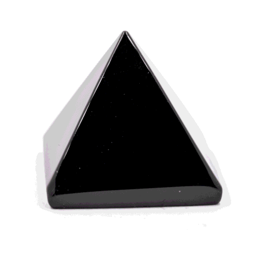 Obsidián černý - pyramida - tromlovaný kámen