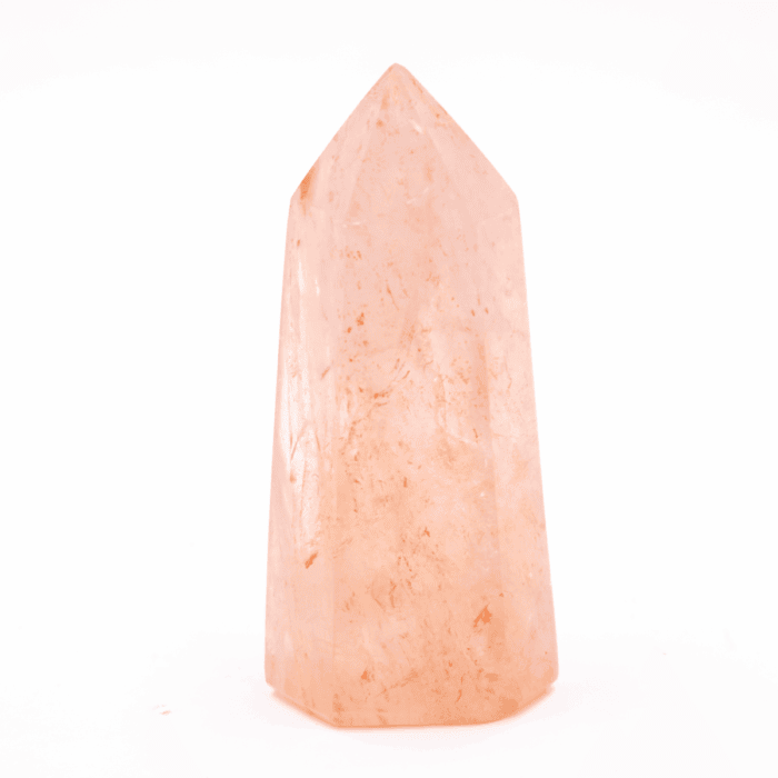 Křišťál s hematitem - obelisk - tromlovaný kámen KSH14