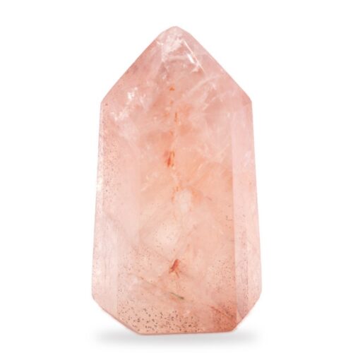 Křišťál s hematitem - obelisk - tromlovaný kámen KSH15