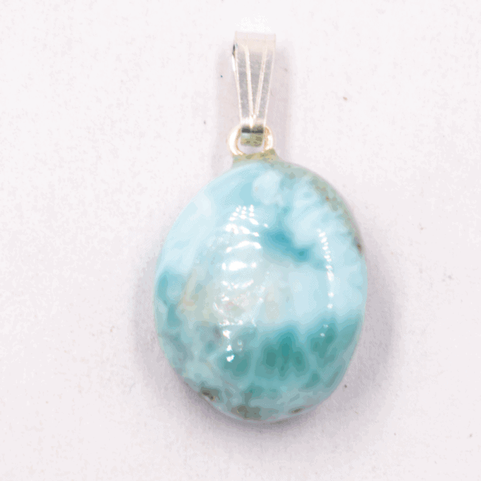 Larimar - tromlovaný kámen - stříbrný přívěsek LR203