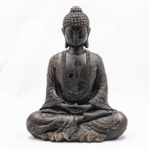 Meditující Buddha - soška Feng Shui - tmavošedý - VADA VAD606