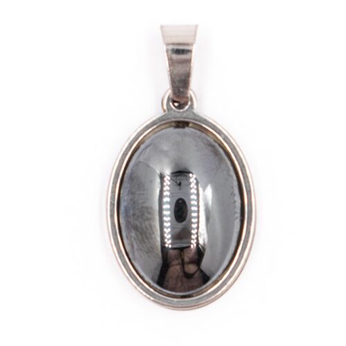 Hematit - ovál - tromlovaný kámen - přívěsek
