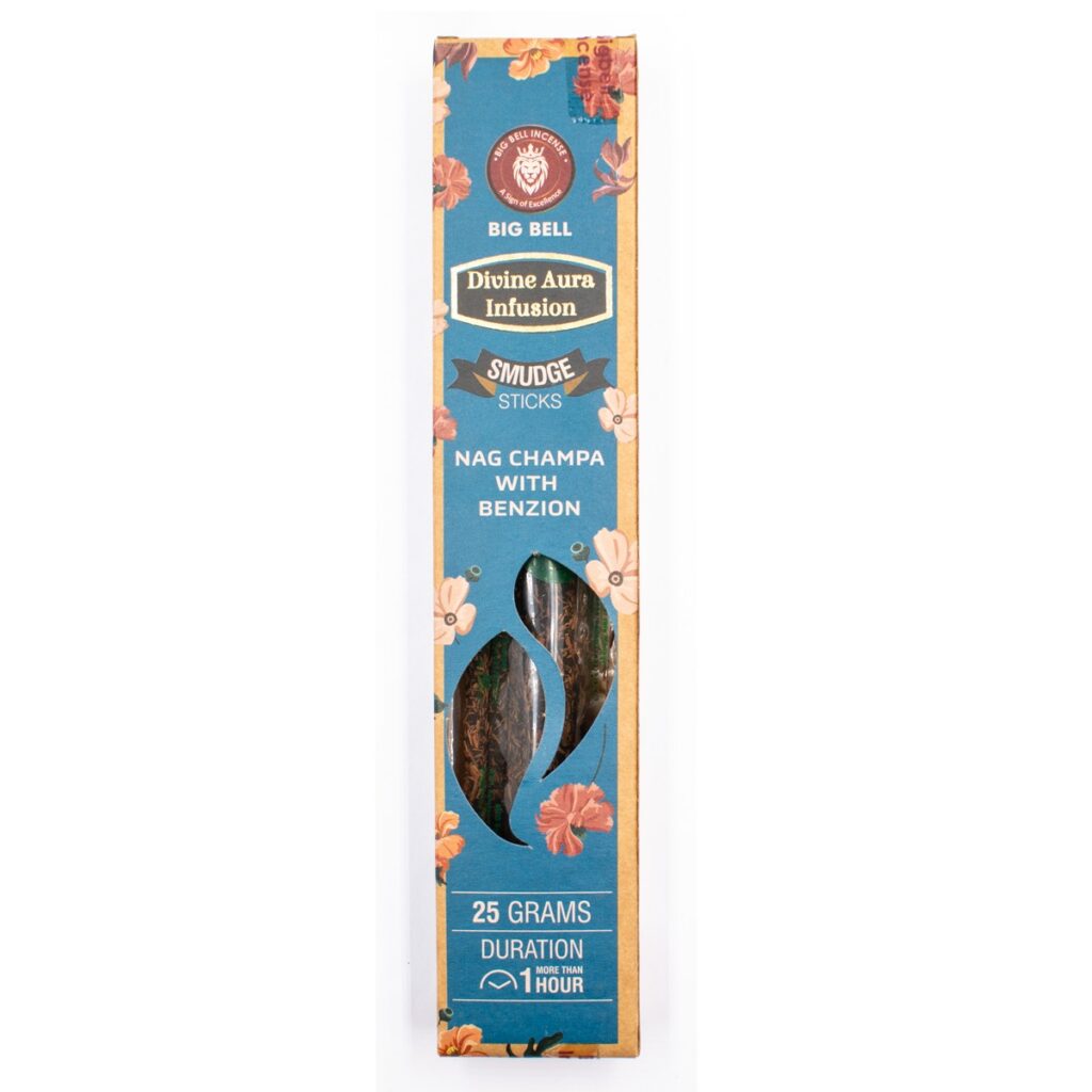 Nag champa a Benzoin - vonné tyčinky Big Bell Incense - Divine Aura Infusion