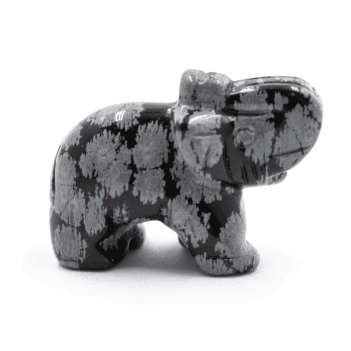 Obsidián vločkový - slon - tromlovaný kámen