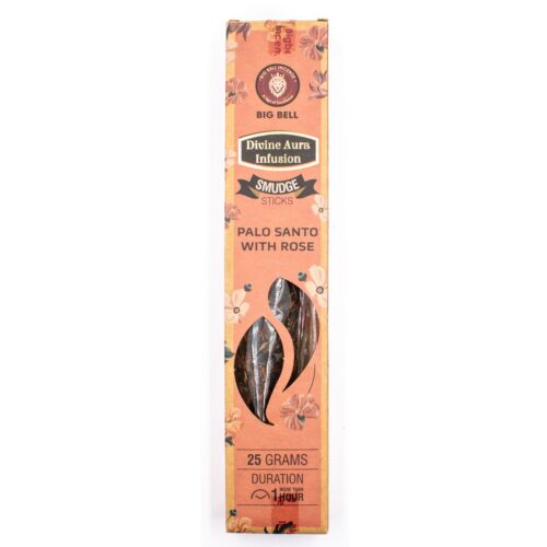 Palo Santo a Růže - vonné tyčinky Big Bell Incense - Divine Aura Infusion