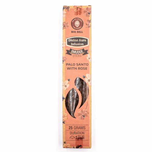 Palo Santo a Růže - vonné tyčinky Big Bell Incense - Divine Aura Infusion