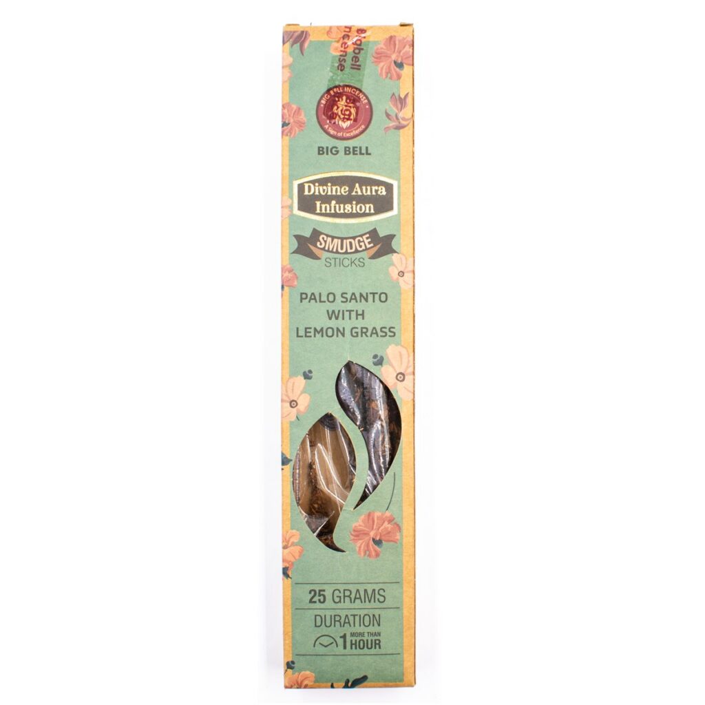Palo Santo a Lemongrass - vonné tyčinky Big Bell Incense - Divine Aura Infusion