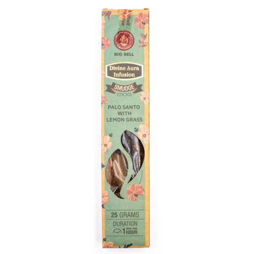 Palo Santo a Lemongrass - vonné tyčinky Big Bell Incense - Divine Aura Infusion