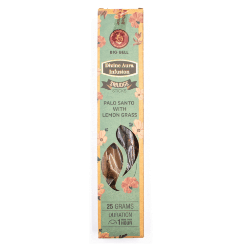 Palo Santo a Lemongrass - vonné tyčinky Big Bell Incense - Divine Aura Infusion