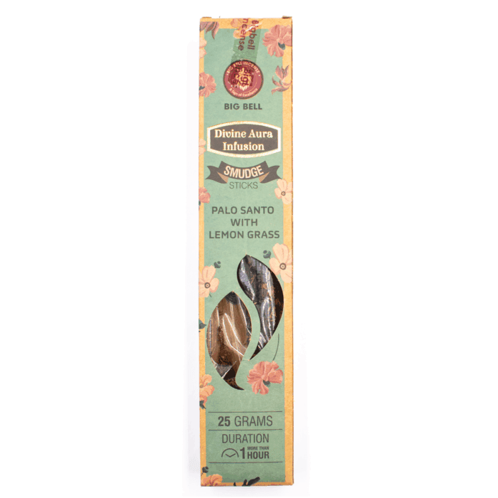 Palo Santo a Lemongrass - vonné tyčinky Big Bell Incense - Divine Aura Infusion