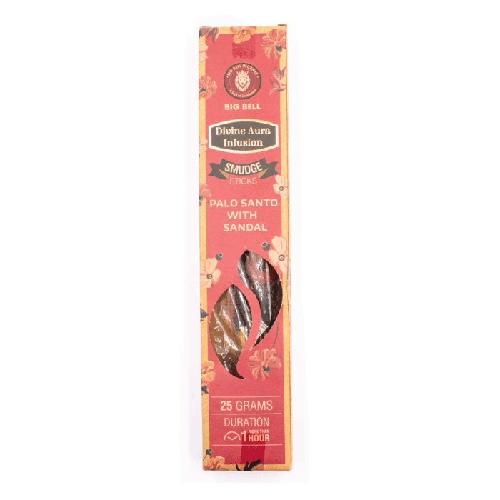 Palo Santo a santal - vonné tyčinky Big Bell Incense - Divine Aura Infusion