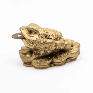 Třínohá žába - soška Feng shui - zlatá barva - VADA VAD596