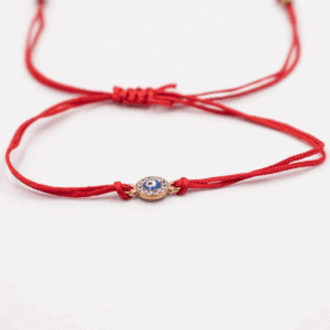 Alláhovo oko (Evil Eye) - červený náramek se shamballa zapínáním - VADA VAD676