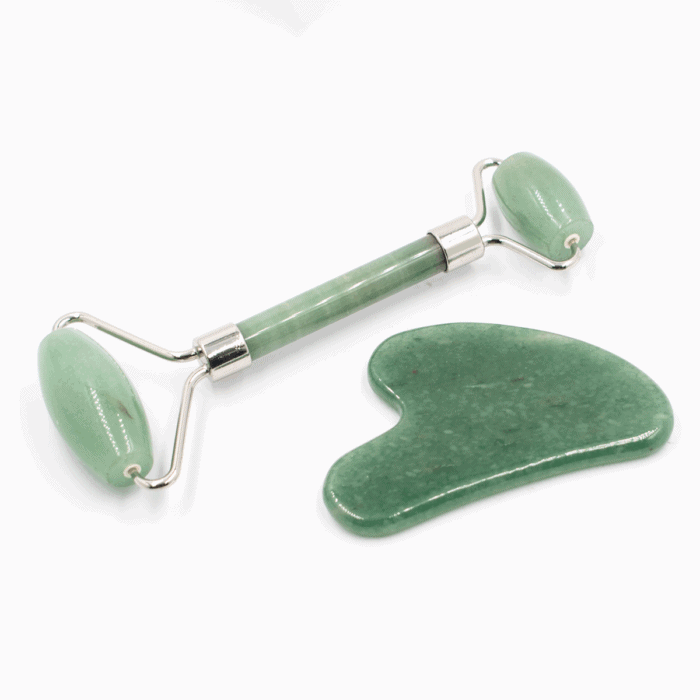Avanturín zelený - Face roller a Gua Sha - Dárková sada - VADA VAD632