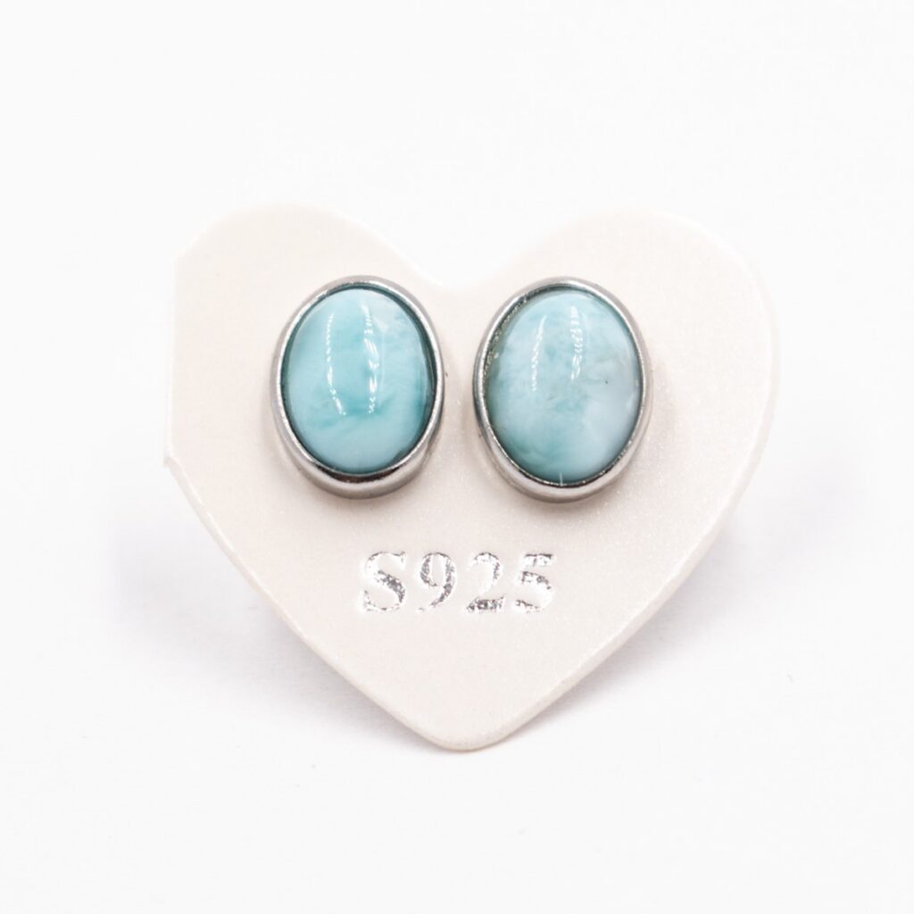 Larimar - stříbrné náušnice GNA28