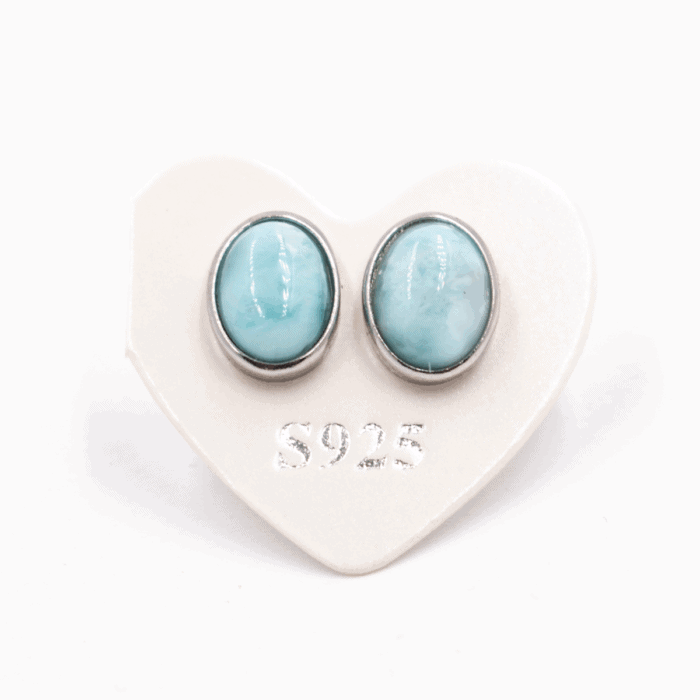 Larimar - stříbrné náušnice GNA28