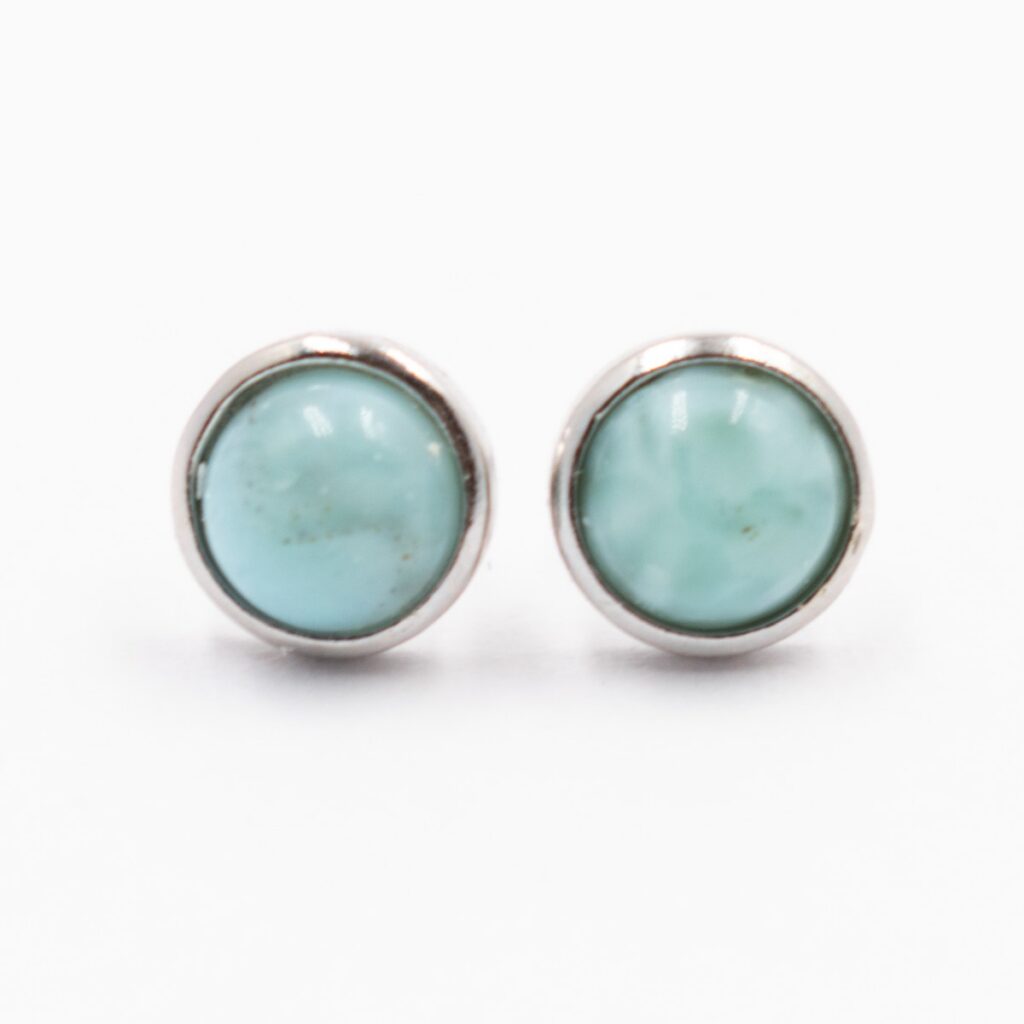 Larimar - stříbrné náušnice GNA29