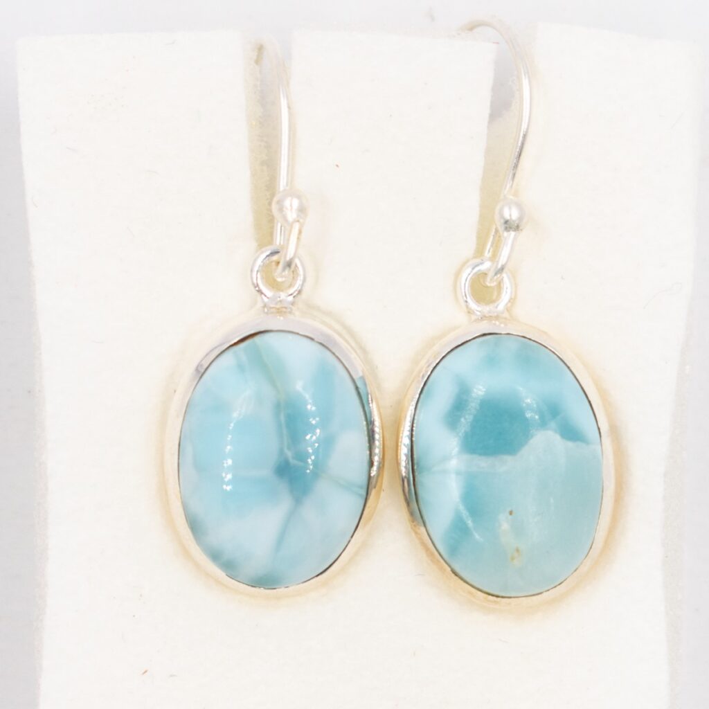Larimar - stříbrné náušnice LN13