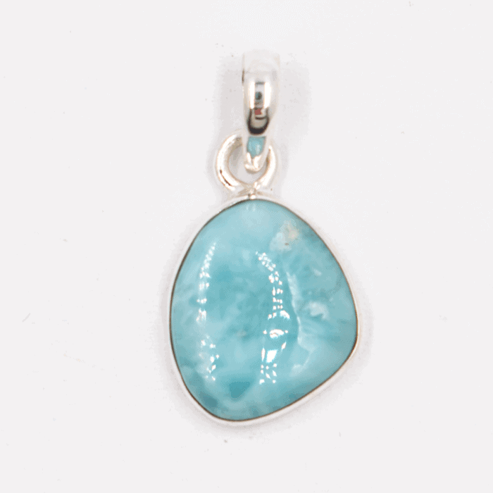 Larimar - tromlovaný kámen - stříbrný přívěsek LR208